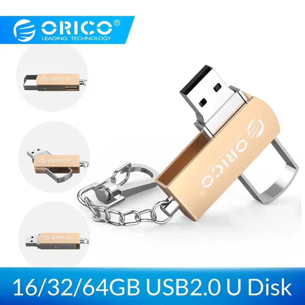 ORICO 64GB 32GB 16GB U disk USB Flash Drive USB2.0 Pendrive with Key Ring Support For Mobile Phone Computer