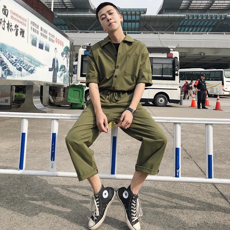 Мужской повседневный комбинезон в стиле хип-хоп хлопковые комбинезоны