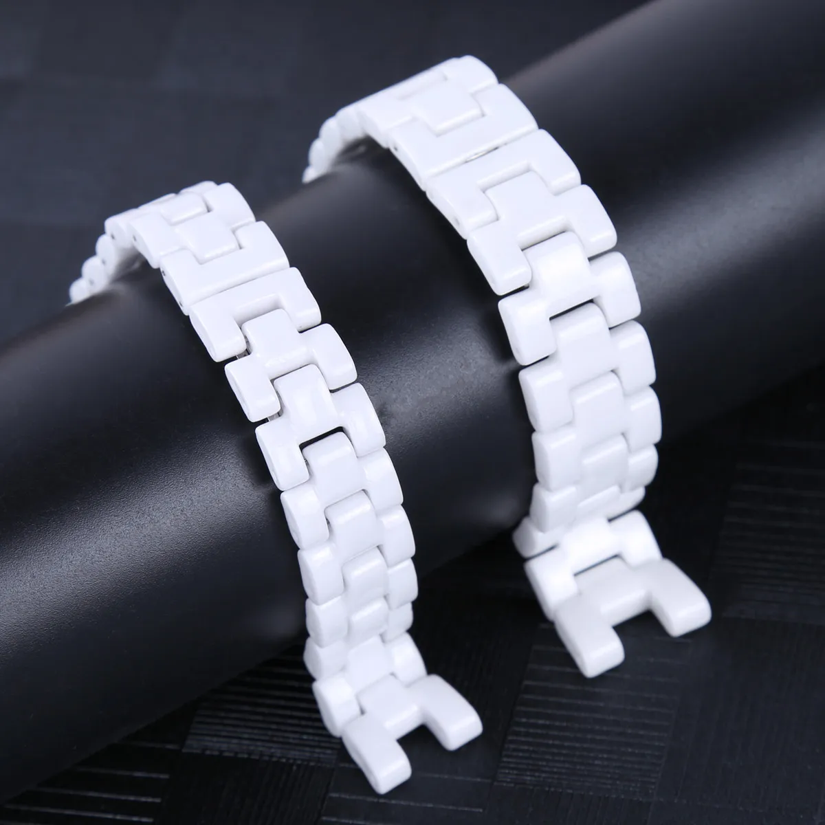 

6mm 7mm Concave End Watch Strap Ceramic White Universal Watchband Watches Accessories Wristband With Tool Pins Easy To install