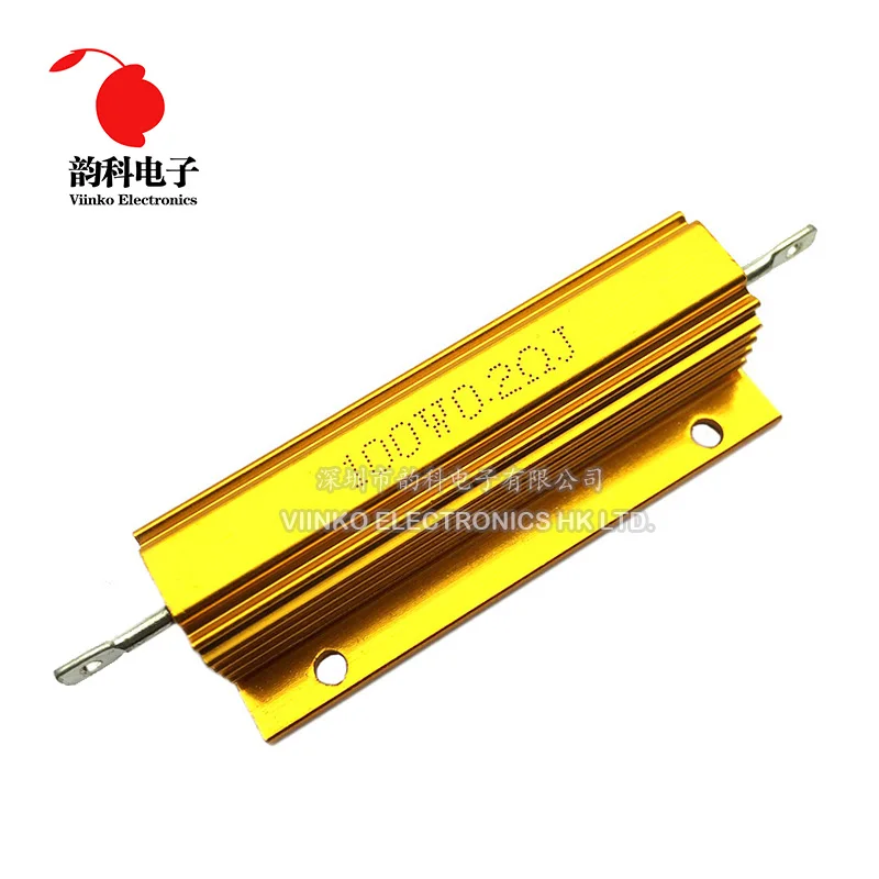 100W RX24 Aluminum Power Metal Shell Case Wirewound Resistor 0.01 ~ 100K 0.1 0.5 1 2 4 6 8 10 20 100 150 200 300 500 1K 10K ohm - купить по