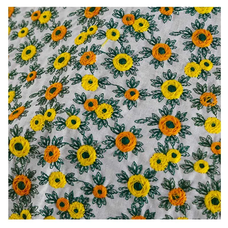

Stereoscopic Embroidery Daisy Flower Cotton Linen Cushion Cover Retro Countryside Flower Throw Home Decoration 45X45cm Zip Open