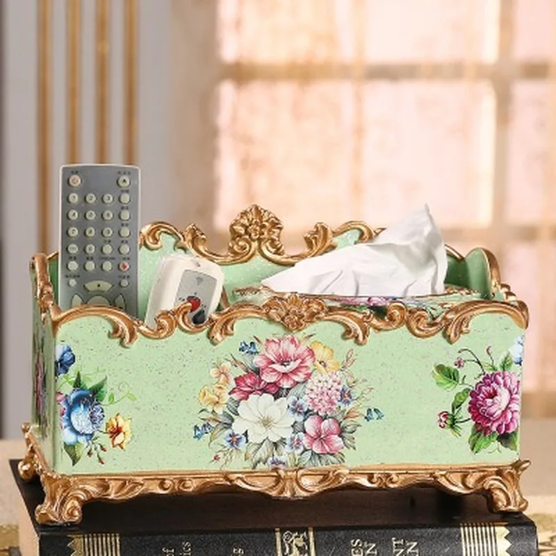 

European style tissue box European luxury resin tissue box hotel restaurant napkin holder household tissue box home decoration