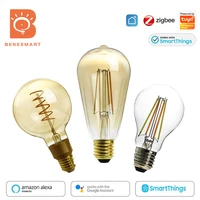benexmart zigbee e27 led filament bulb a60 st64 g95 dual white smart dimmable lamp 220v alexa google home tuya smartthings app