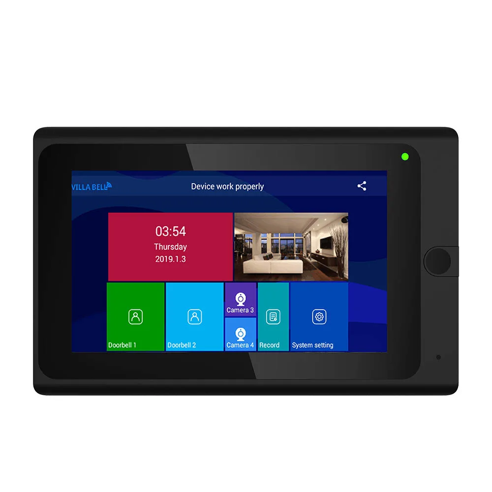 Беспроводной видеодомофон с 7-дюймовым сенсорным экраном 2 монитора Wi-Fi запись