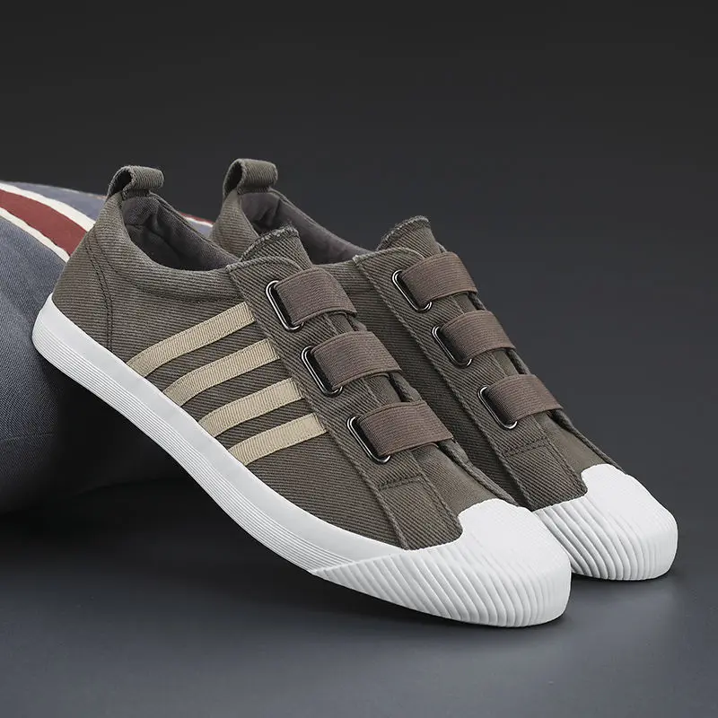 

Men's shoes summer new canvas shoes comfortable and breathable low top shoes one foot pedal lazy shoes flat shoes