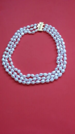 

Natural freshwater pearls 17"18"19" 9-11MM White Baroque rregular shaped Pearl Necklace