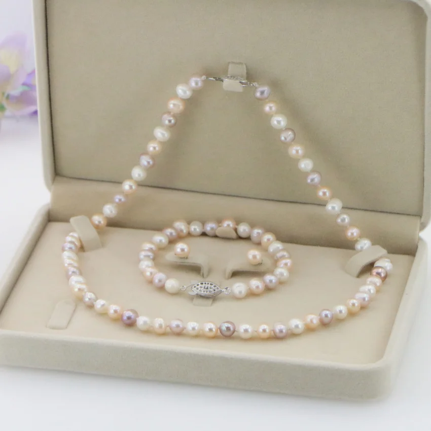 

1 Piece Upscale Velvet Jewelry Box Container Wedding Pearl Set Box for Earrings Necklace Bracelet Display Gift Box Holder