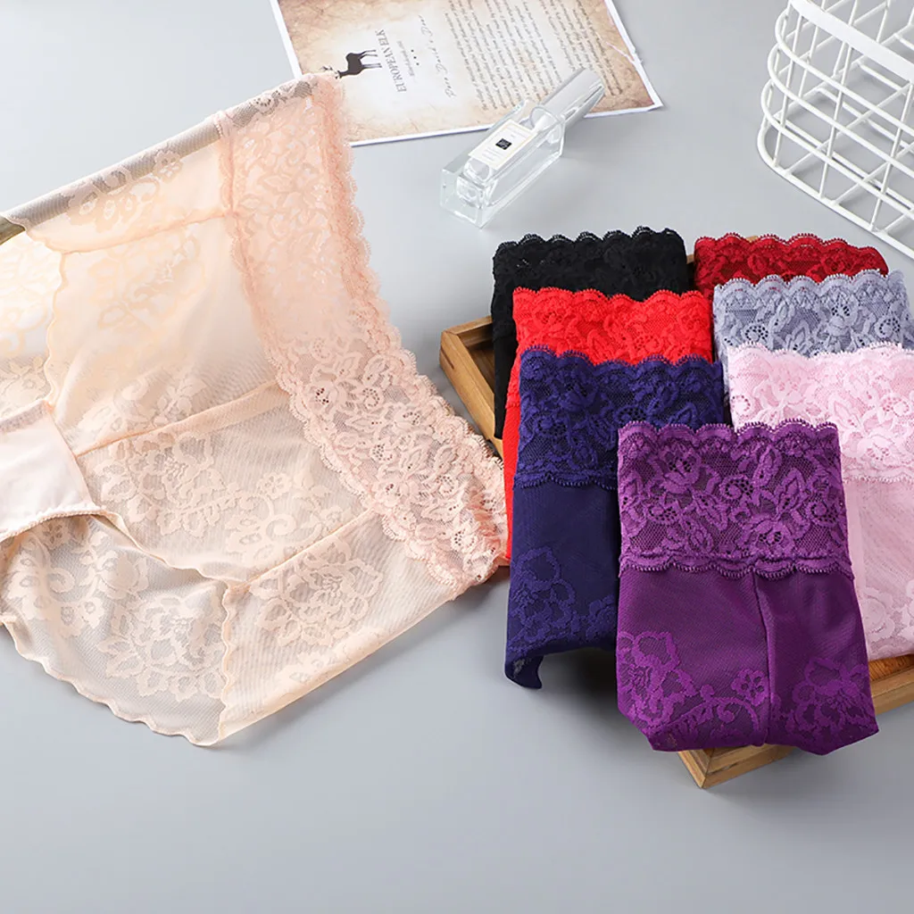 Сексуальные Бесшовные женские трусики с высокой талией женское кружевное нижнее