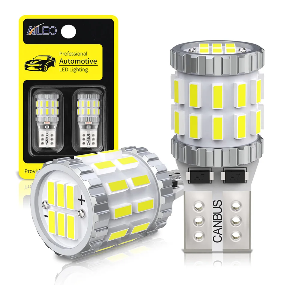 AILEO 2x T10 W5W Светодиодный лампочки Canbus 168 194 3014 SMD Клин Парковка светильник номерного