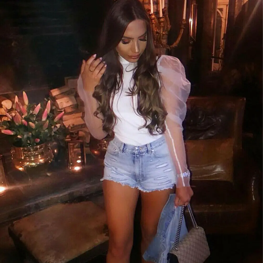 Модный женский летний прозрачный топ прозрачная сетчатая блузка женская рубашка