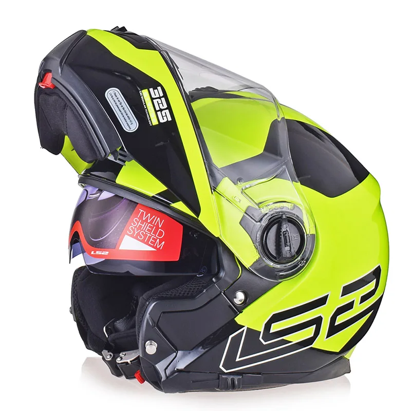 LS2 FF325 стробоскоп модульный мотоциклетный шлем Filp up Dual Visors Casco Moto Capacetes De Motociclista профессиональные Шлемы - Цвет: ZONE Hi-viz