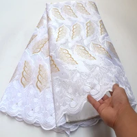 white and gold swiss voile lace in switzerland 2019 high quality nigerian french pure cotton embroidered swiss voile lace dg637