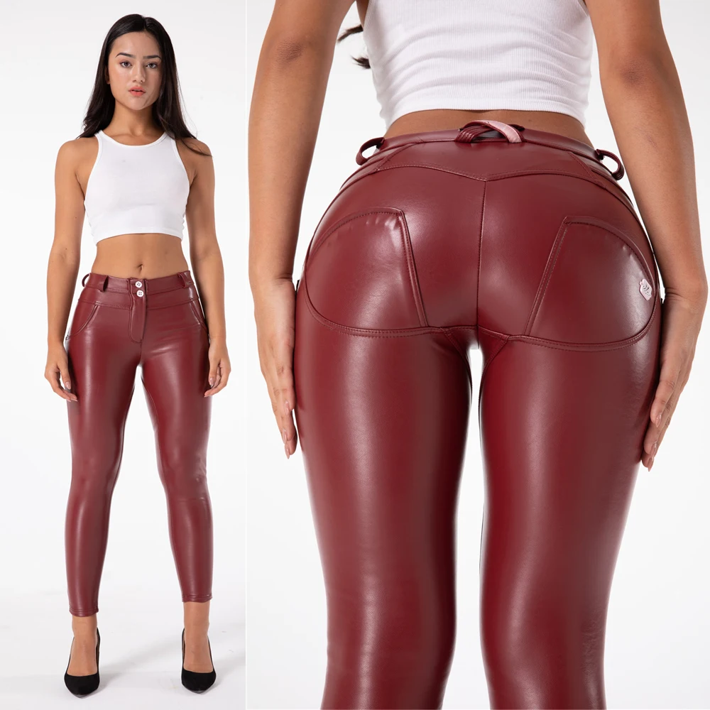 Shascullfites Melody Leather Pants Women Push Up Leather Red Pants Leather Pants Sale X-Pole Dance Faux Leather Leggings