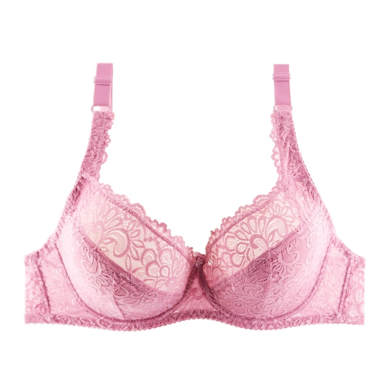 B3-Cameo Pink Plusgalpret, Женский мягкий хлопковый бюстгальтер-минимайзер, большая полная чашка DD E DDD F, сексуальное нижнее белье, кружевное белье в цветочек, большие размеры 34-44 - Цвет: B3-Cameo Pink