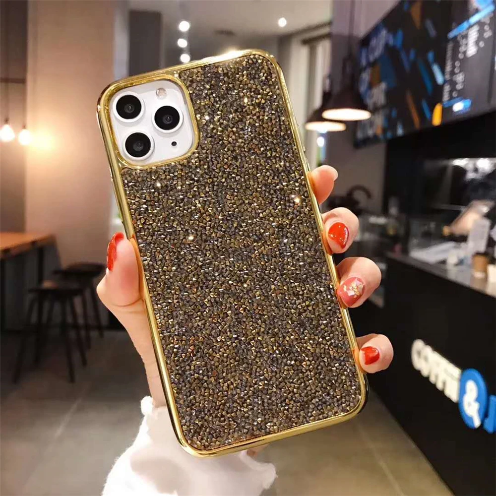 С сияющими блестками плакированная задняя крышка для iPhone 6S 6 7 8 Plus X XR XS MAX