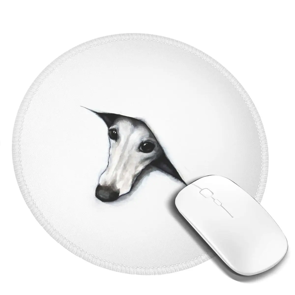 

Greyhound Mouse Pad Peeping Whippet Vintage High Quality Mousepad Table Photo Anti Fatigue Rubber Mouse Mat