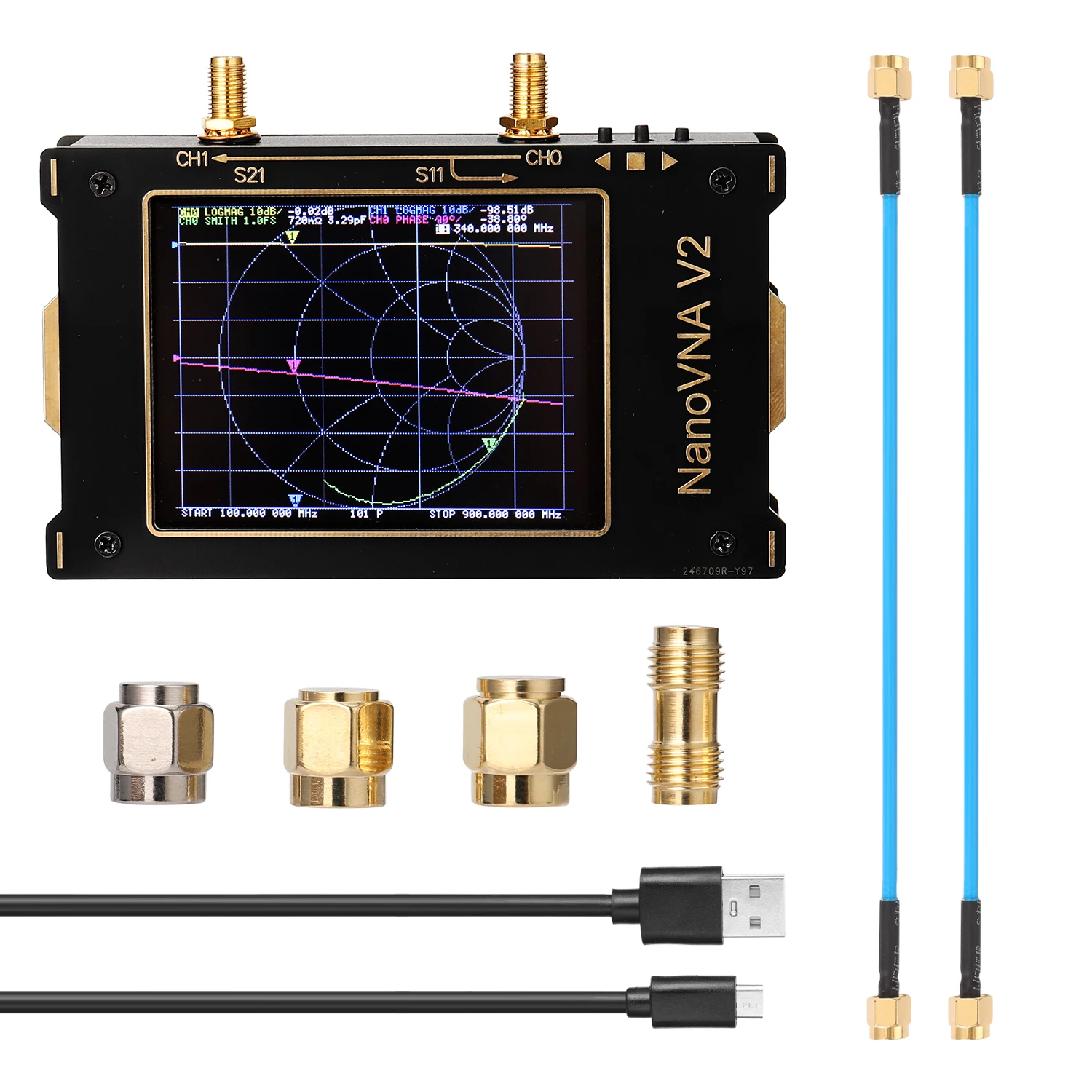 

Идентификатор антенны NanoVNA V2, анализатор коротких волн HF VHF UHF, измерительный Duplexer, фильтр, экран 3,2 дюйма, Векторный анализатор сети 3G