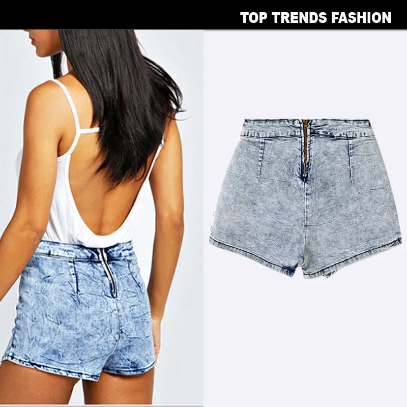 

Summer in Europe and the big cross cascading irregular recreational joker denim shorts skirts pants