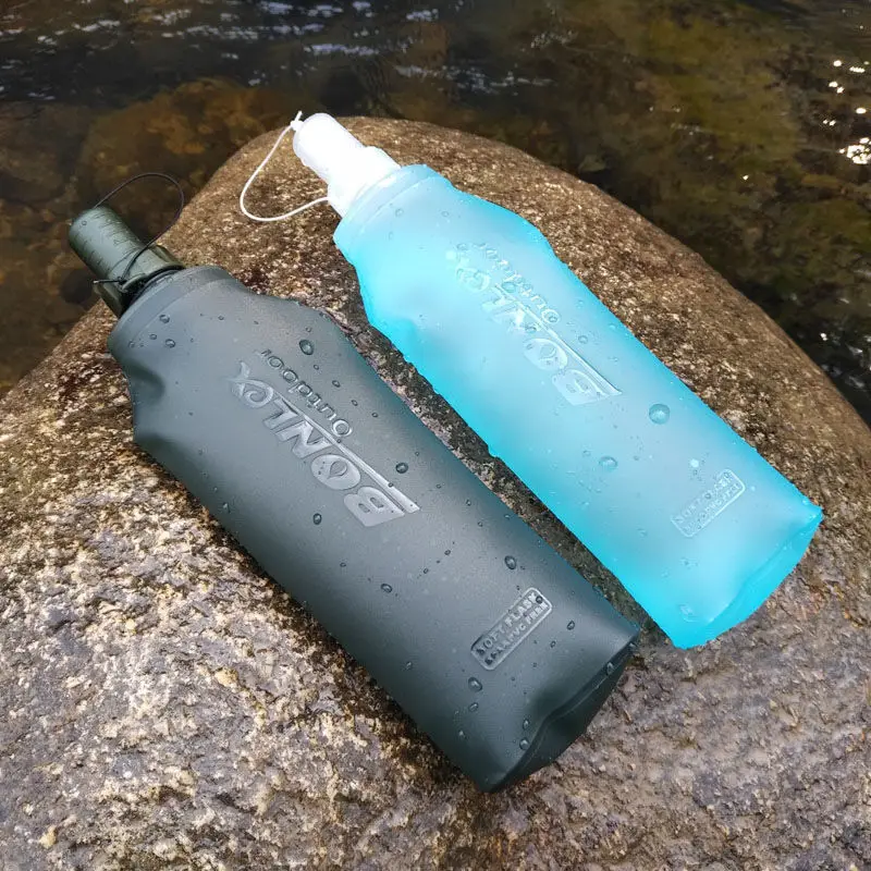 

250/500ml TPU Water Bottle BPA Free Water Soft Flask Collapsible for Running Marathon Hiking and Cycling