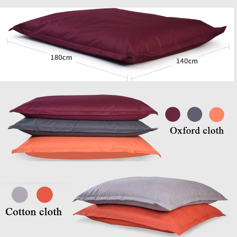 

Square 140x180cm BeanBag Sofa Cover Lounger Chairs Without Filler Seat Bean Bag Sofa Bed Puff Couch Tatami Living Room Furniture