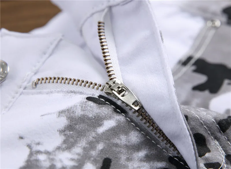 

new men's 2020 white pants of digital printing ink youth cultivate one's morality pants fashion elastic foot leisure trousers