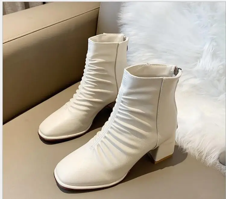 

2022 New Winter Short Women's Pleated Fashion Ankle Boots Pinp7003 Y273