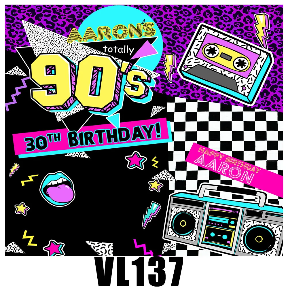 

HUAYI Adult Birthday Party Background Customize Vinyl for Photography 90's House Private Use VL137