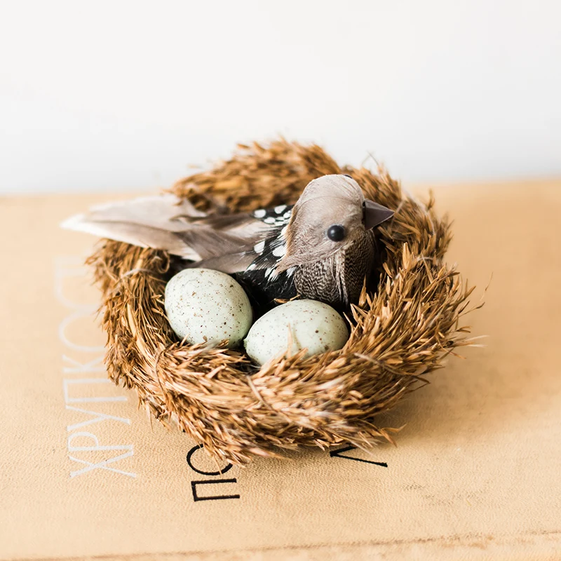 

Decorative Bird Ornaments Clip Bird Nest Bird Nest Bird Eggs Feather Bird Brooch American Country