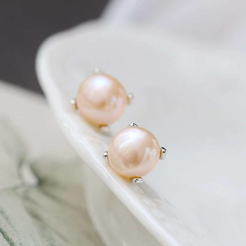 

Серьги-гвоздики женские из серебра 925 пробы, 9 мм, с натуральным пресноводным жемчугом