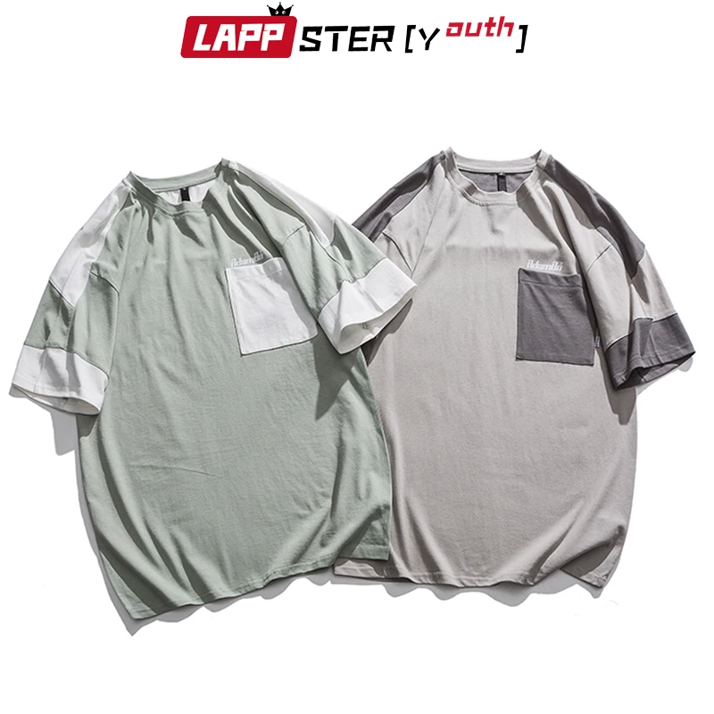 LAPPSTER Мужская негабаритная Японская уличная одежда футболки с отверстиями 2019