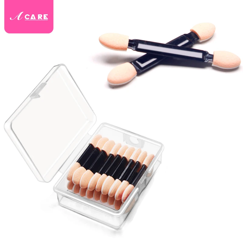 ACARE 20 штук теней кисти спонж-аппликатор с двумя концами Make Up поставки Портативный