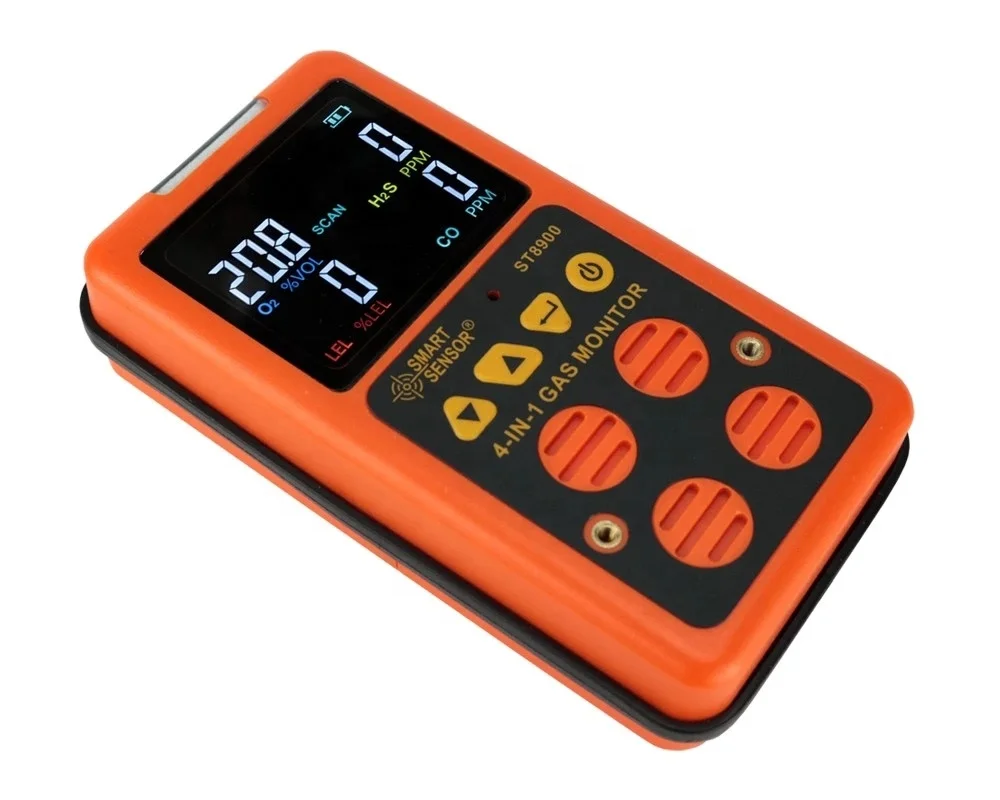 

4 in 1 EU Digital Gas Detector O2 H2S CO LEL Handheld Mini Gas Analyzer Air Monitor Gas Leak Tester Carbon Monoxide Meter ST8900