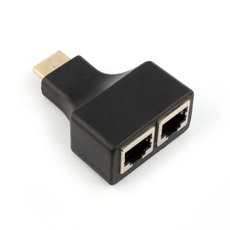 1 пара HDMI к двухпортовому RJ45 сетевому адаптеру мужчин и женщин кабель удлинитель