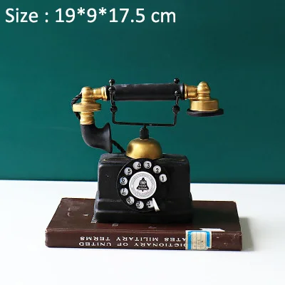 Retro Old Telephone Американская Ретро Статуя Модель винный шкаф Настольный винтажный домашний декор Статуэтка домашнее украшение Современные художественные подарки на день рождения - Цвет: Retro Old Telephone