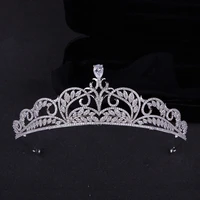 funmode fashion water drop tiaras bridal crowns cubic zircon hair accessory dress jewelry wholesale fc35
