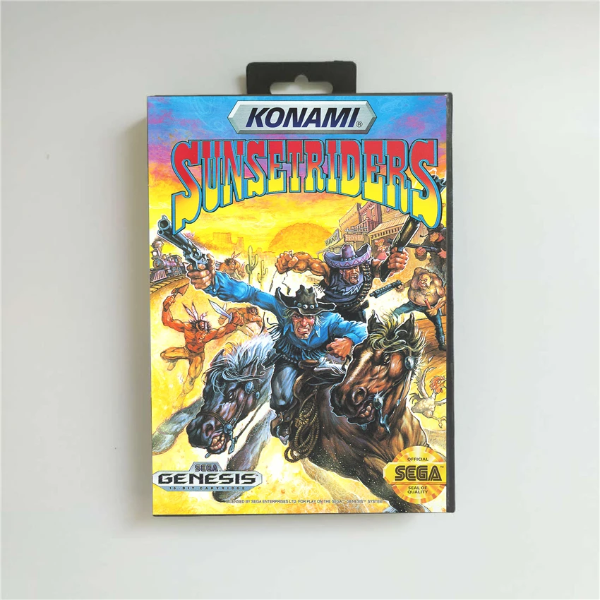 

Sunset Riders - USA Cover With Retail Box 16 Bit MD Game Card for Sega Megadrive Genesis Video Game Console