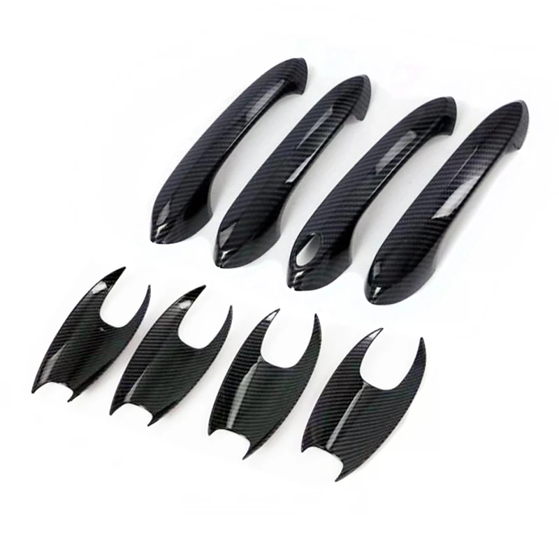 Посмотрите углеродного волокна Боковая дверь ручка украшения рамы дверные ручки