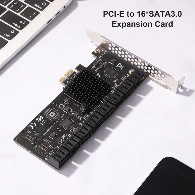 q1jf pcie1x to sata iii 16 port expansion card sata 3 0 6gbps converter board supports large capacity hard drives and ssds free global shipping