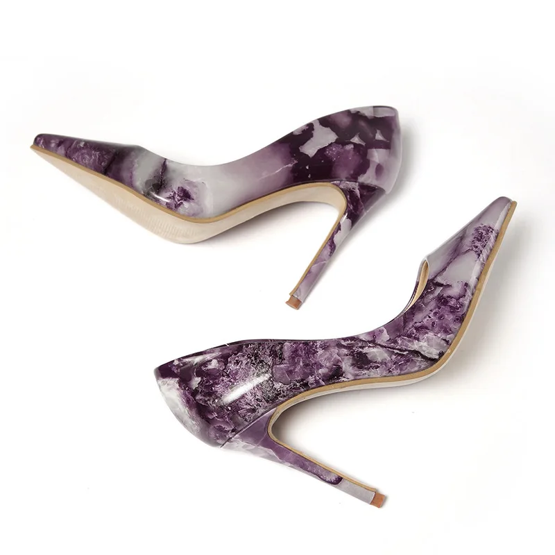 

High Heels Brand Design Women Fashion Pointed Toe Patent Leather Stiletto Thin Heel Pumps Leisure Ladies Shoes Zapatos De Mujer