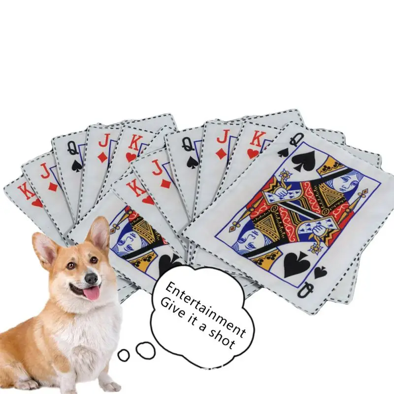 

Dog Chew Toys Bite Resistant Canvas Simulation Playing Cards Shaped Toys Washable Pet Dog Toys Dog Supplies