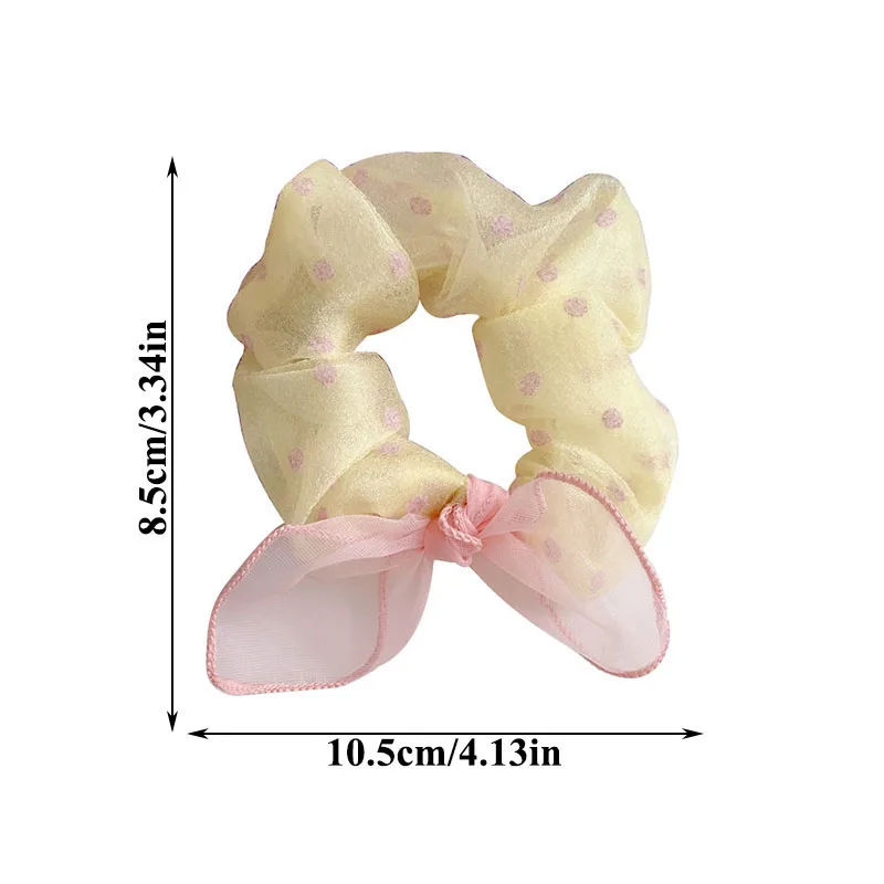 

Women Elastic Hair ribbon Lace Hair Bands Print Dot Hair Bow Tie Cute Girls Mesh Scrunchie Tulle Headwear Hair Accessories