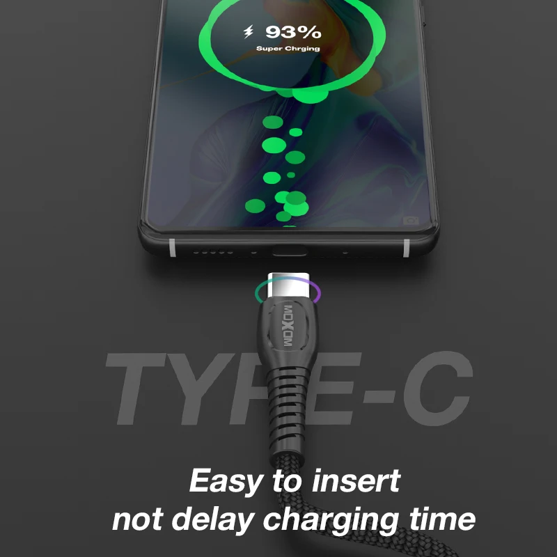 Кабель MOXOM 5A USB Type C для Huawei Mate 20 P30 P20 Pro Lite мобильный телефон шнур быстрой зарядки