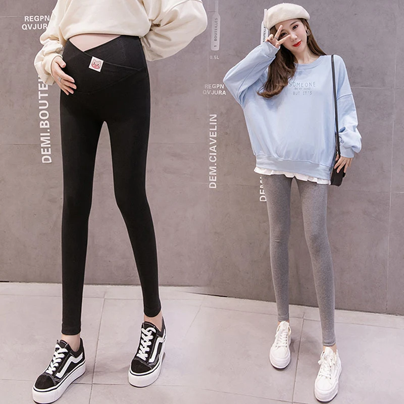 Леггинсы для беременных с высокой талией весна-осень Модная хлопковая одежда