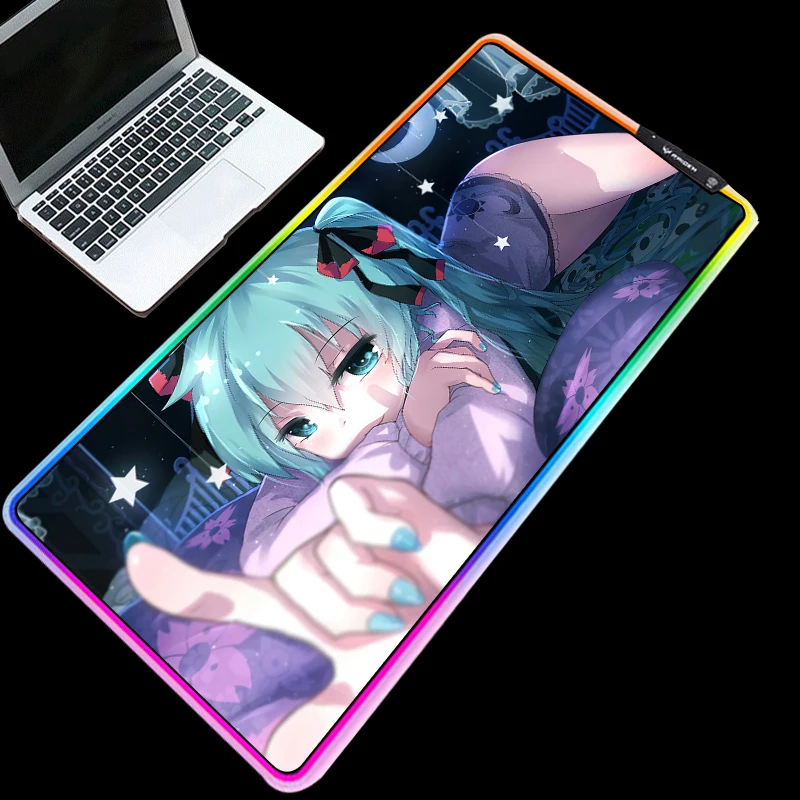 Yuzuoan, большой игровой коврик для игры в Токийский Гуль, светодиодный, RGB, комфортное управление, коврик для мыши, водонепроницаемый, удобный для носки, коврик для освещения, 900X400
