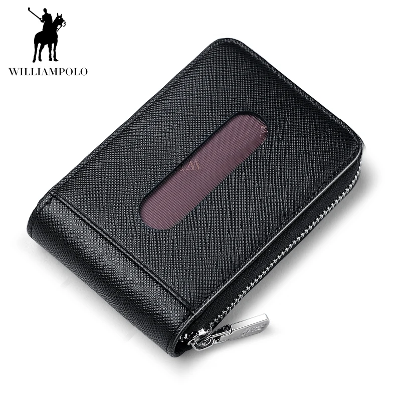 Бумажник WILLIAMPOLO PL185143 мужской кожаный кредитница кошелек из воловьей кожи на