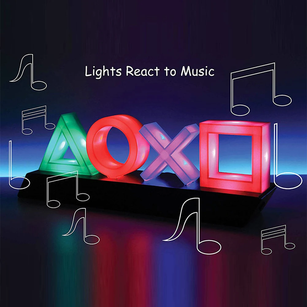 

Voice Control Game Icon Light PS4 Mood Flash Lamp Acrylic Atmosphere Neon Light Sign Commercial Lighting Club Wall Decoration