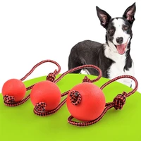 pet dog training toy ball 567 cm indestructible rubber balls rope chew play fetch bite toy pet toy pet supplies accessories
