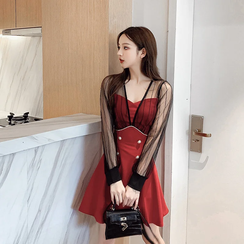 Облегающее платье для женщин Осень-зима новинка женское сексуальное вечернее