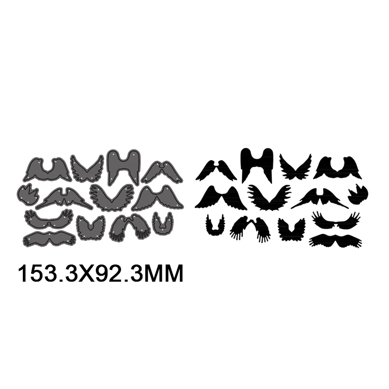 13pcs Metal steel Cutting Dies different shaped angel wings DIY Scrapbooking Photo Album Embossing paper Cards 2021 new - купить по