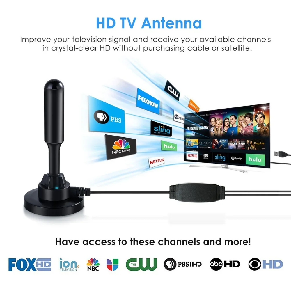 950 км цифровой HDTV антенный приемник сигнала Усилитель радиус Surf Fox внутренний и наружный двойного назначения DVB-T/T2 спутниковая тарелка